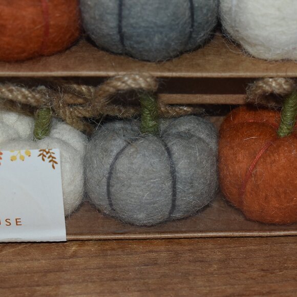 Rachel Ashwell The Farmhouse 6FT Felt Pumpkin Garland Fall Halloween Decor - Picture 2 of 10